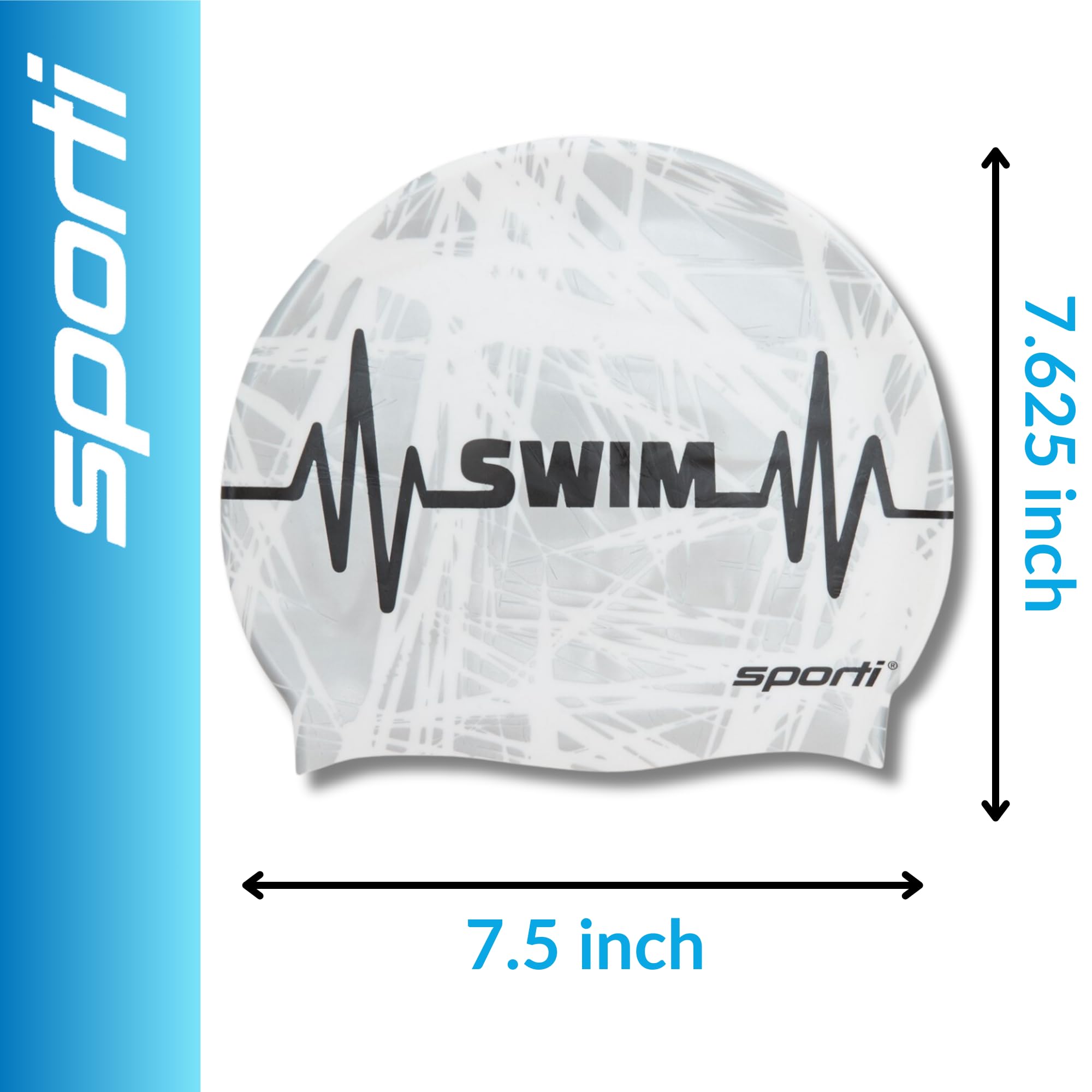 Sporti Gorro de natación de silicona para hombre y mujer, gorro de natación para adultos, gorro de natación vivo y ligero, antideslizante, fácil de llevar y quitar, protege el cabello