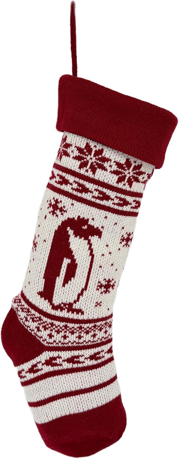 Red and White Christmas Stockings Knit Holiday Décor Stocking Christmas Décor Stocking Custom Stockings Farmhouse Christmas Holiday (Reindeer)