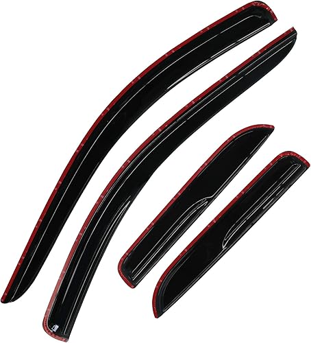 Miniatura 4 de HAIHUA - 4 viseras deflectoras de ventana de ventilación para Ram 02-08 1500 y 03-09 2500 3500 Quad (Aka Crew) Cab estilo montaje exterior viento