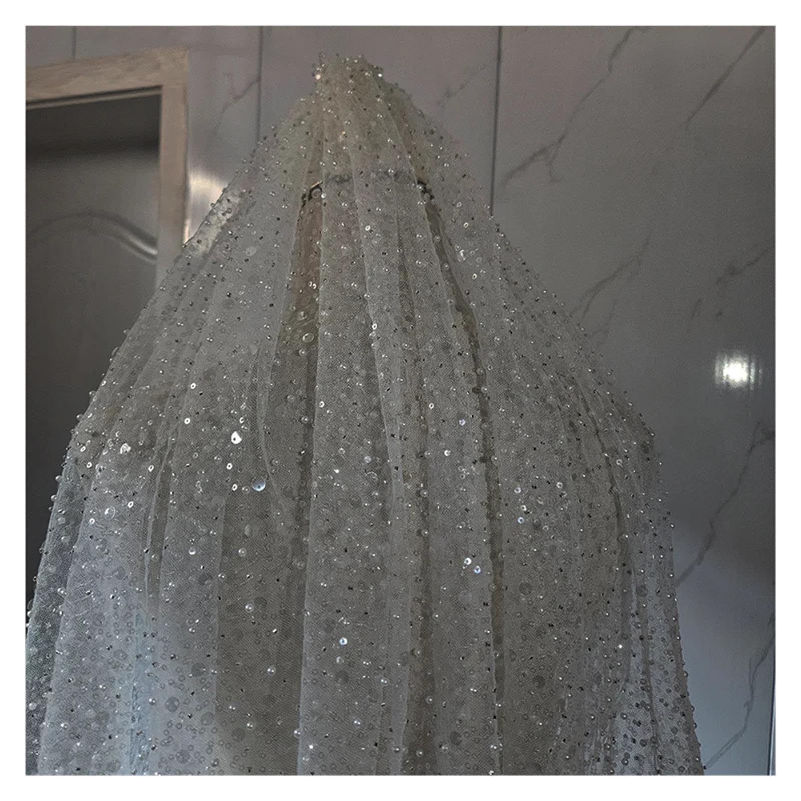 Velo da sposa con velo di diamanti paillettes luminose
