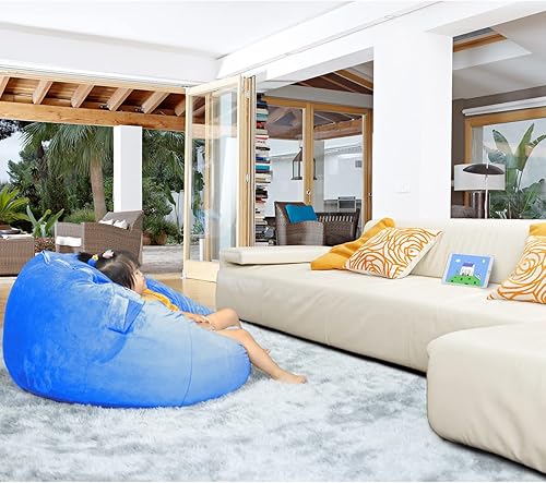 Miniatura 7 de Funda para silla puf, almacenamiento de animales de peluche, organizador de juguetes de felpa, funda para sillas de puf para niños, adolescentes y