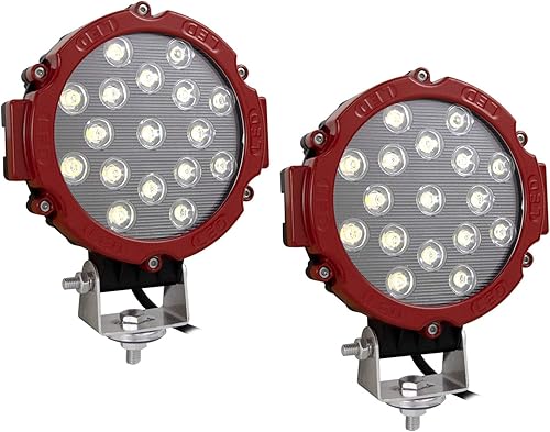 Willpower 2 barras de luz LED de haz de punto rojo de 7 pulgadas, 51 W, para Jeep, camión, automóvil, ATV, SUV, 4X4, lámpara de conducción de