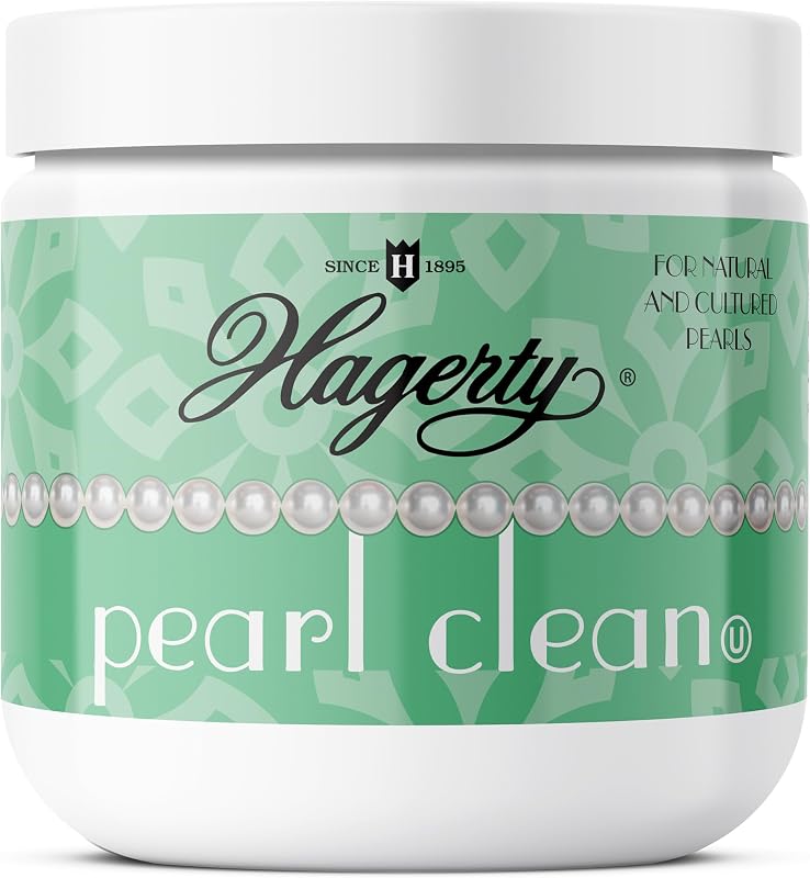 Hagerty Pearl Clean Limpiador de joyas – Líquido de limpieza de joyas profesional para perlas, piedras preciosas, piedras porosas delicadas – Cesta de inmersión incluida – Kit de limpiador de joyas de perlas certificado Kosher 7 oz.