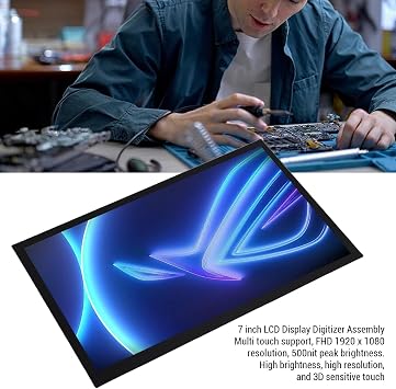 Replacement for Rog Ally RC71L NH005W NH001W LCD Screen, FHD Display 500 Nits Brightness, Anti Fingerprint Digitizer for Handheld Game Console