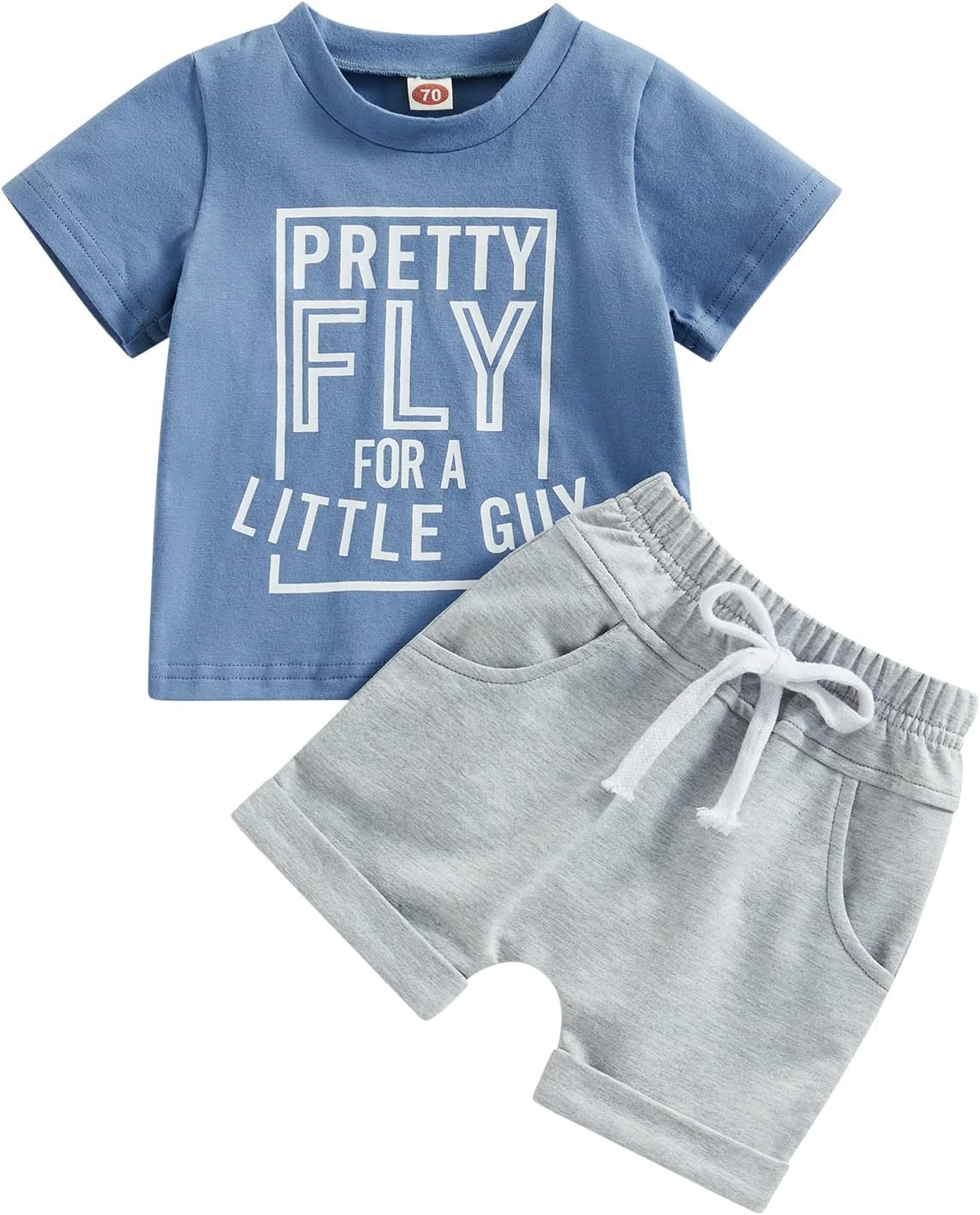 allshope Toddler Baby Boy Summer Outfit Short Sleeve T Shirt Top Casual Shorts Set Infant Newborn Clothes 6 12 18 24 Month 2T