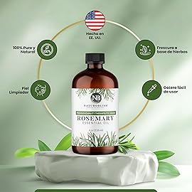 NaturoBliss 100% Pure Rosemary Essential Oil Therapeutic Grade Premium Quality (4 fl. oz) with Glass Dropper, Perfect for Aromatherapy