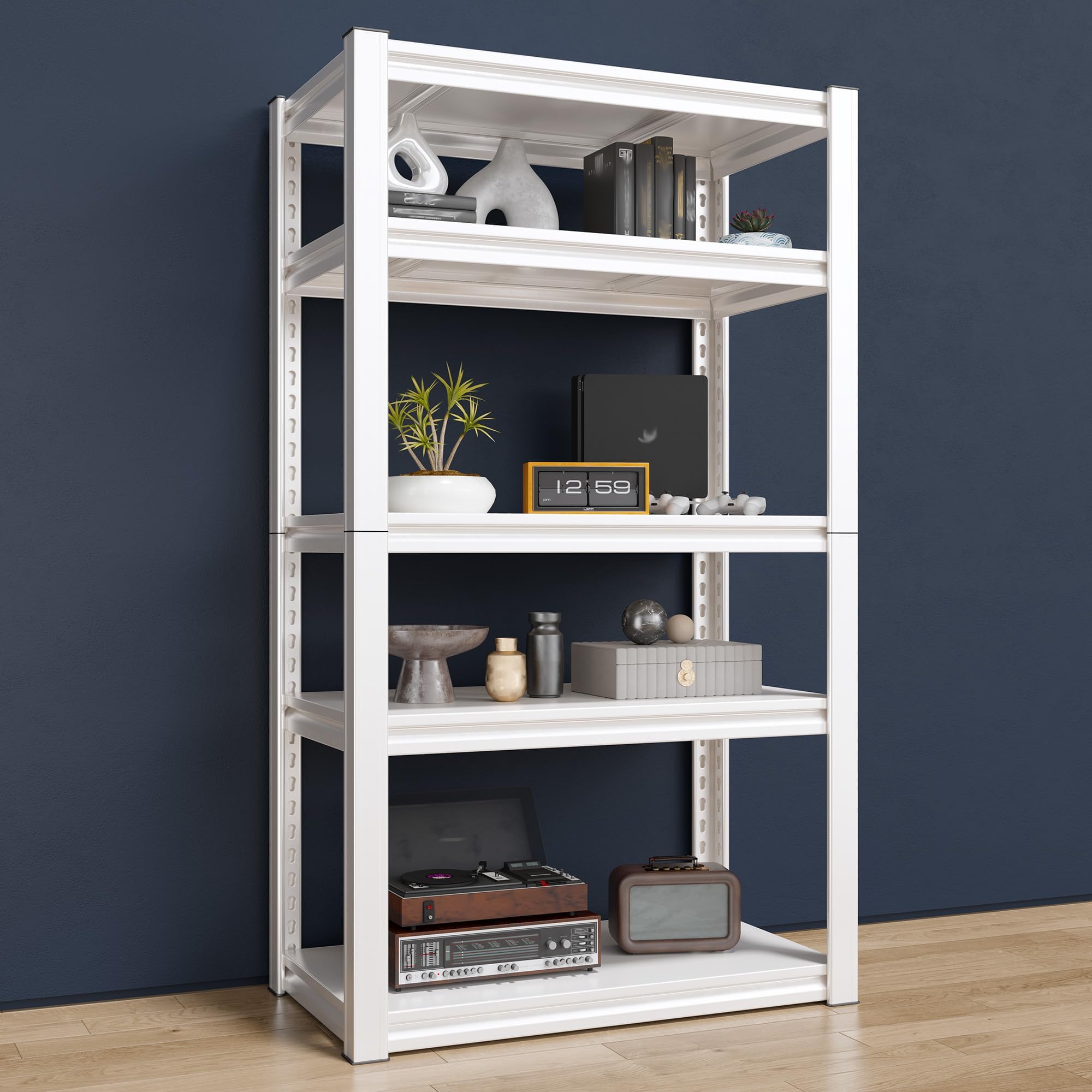 Raybee 72''H Garage Shelving, Storage Shelves 2010LBS, Adjustable 5 Tier Metal Shelving, Closet Garage Shelves Pantry Shelf for Kitchen Closet 72''H*31.7''W*16.3''D