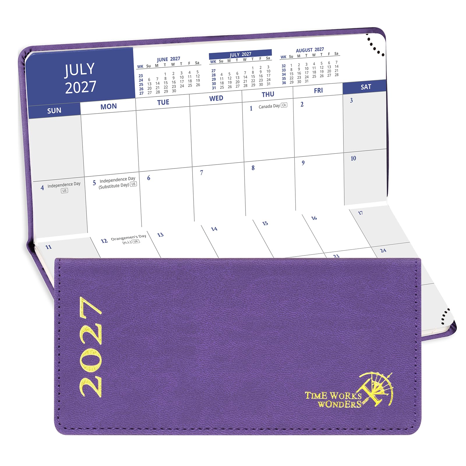 POPRUN Monthly Planner 2027 Pocket Diary Soft-Touch Smooth Month View Diary