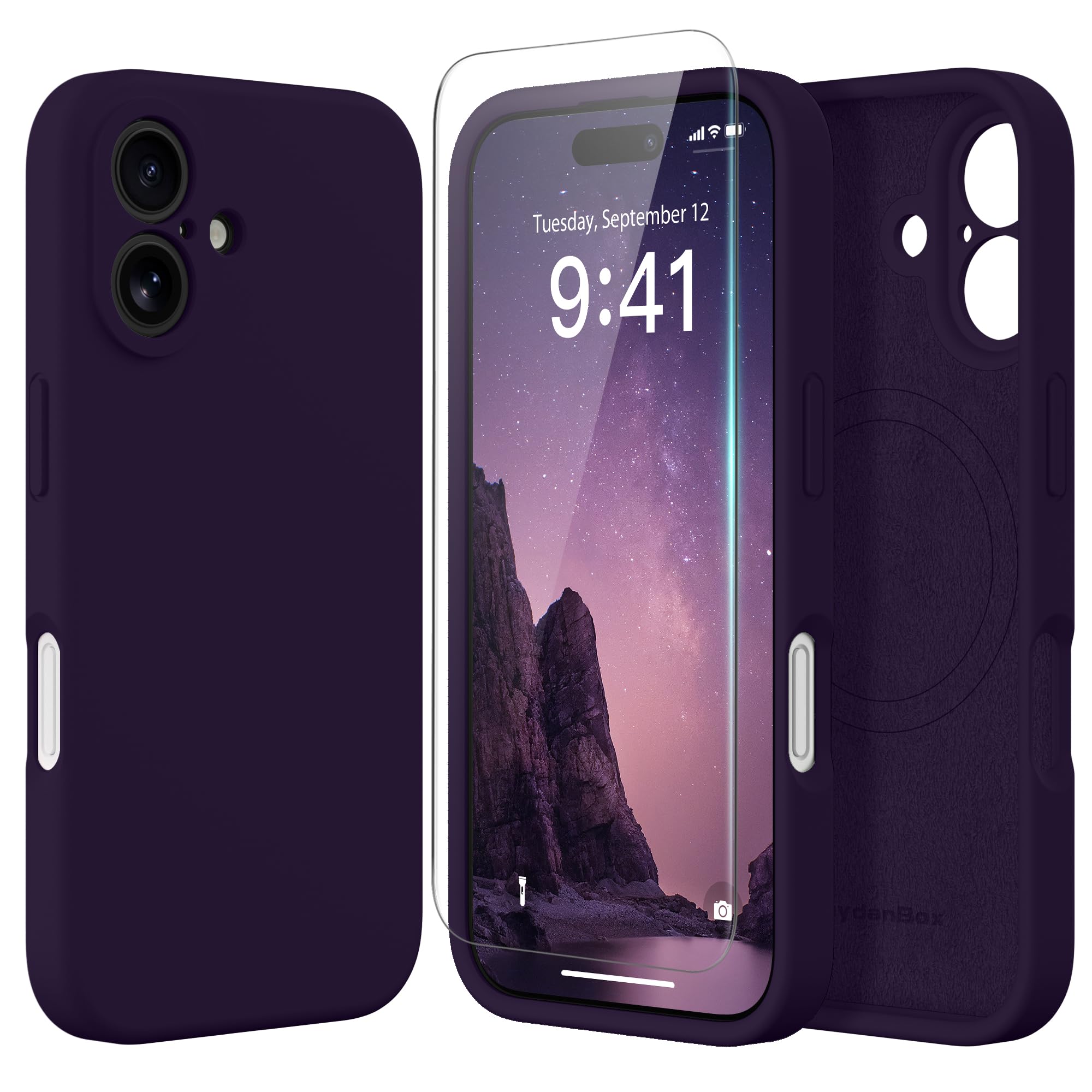 Magnetic for iPhone 16 Plus Case Silicone Deep Purple
