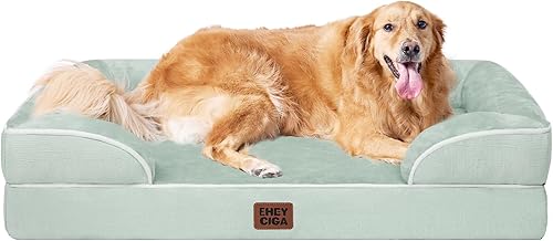 Miniatura 272 de EHEYCIGA – Cama ortopédica mediana impermeable para perros medianos, de espuma viscoelástica tipo caja de huevos, con bordes elevados y base