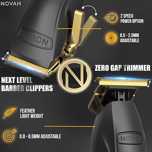 Miniatura 2 de Novah® Professional Hair Clippers for Men, Professional Barber Clippers and Trimmer Set, Mens Cordless Hair Clipper for Barbers Haircut Fading Kit