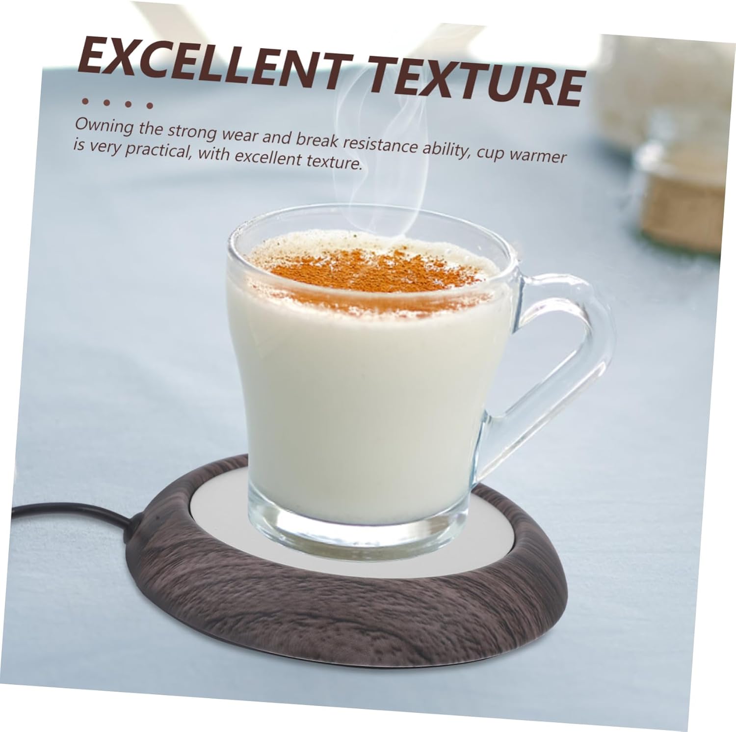USB Cup Warmer with Temperature Portable Ultra-Thin Heating Mat for Office Desk Lightweight Metal USB Coaster Keeps Drinks Warm Compact Design with Gear Settings