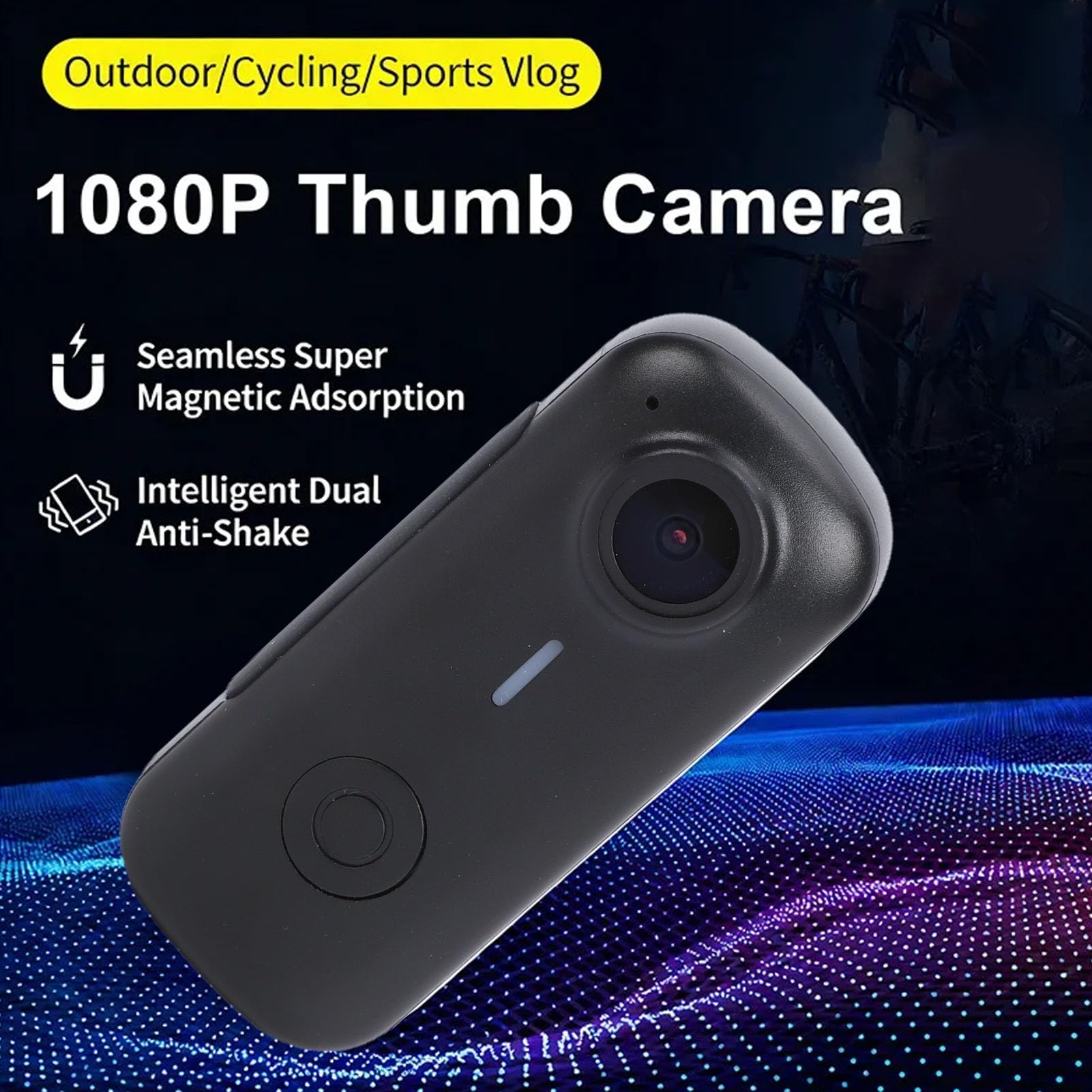 Action Camera Sospesa, Camma Indossabile per Torace e Corpo | Mini Action Camera WiFi 1080P, Adatta per Sicurezza, Lavoro, Sport All'aria Aperta, Viaggi e Altri Scenari, Cordino Magnetico