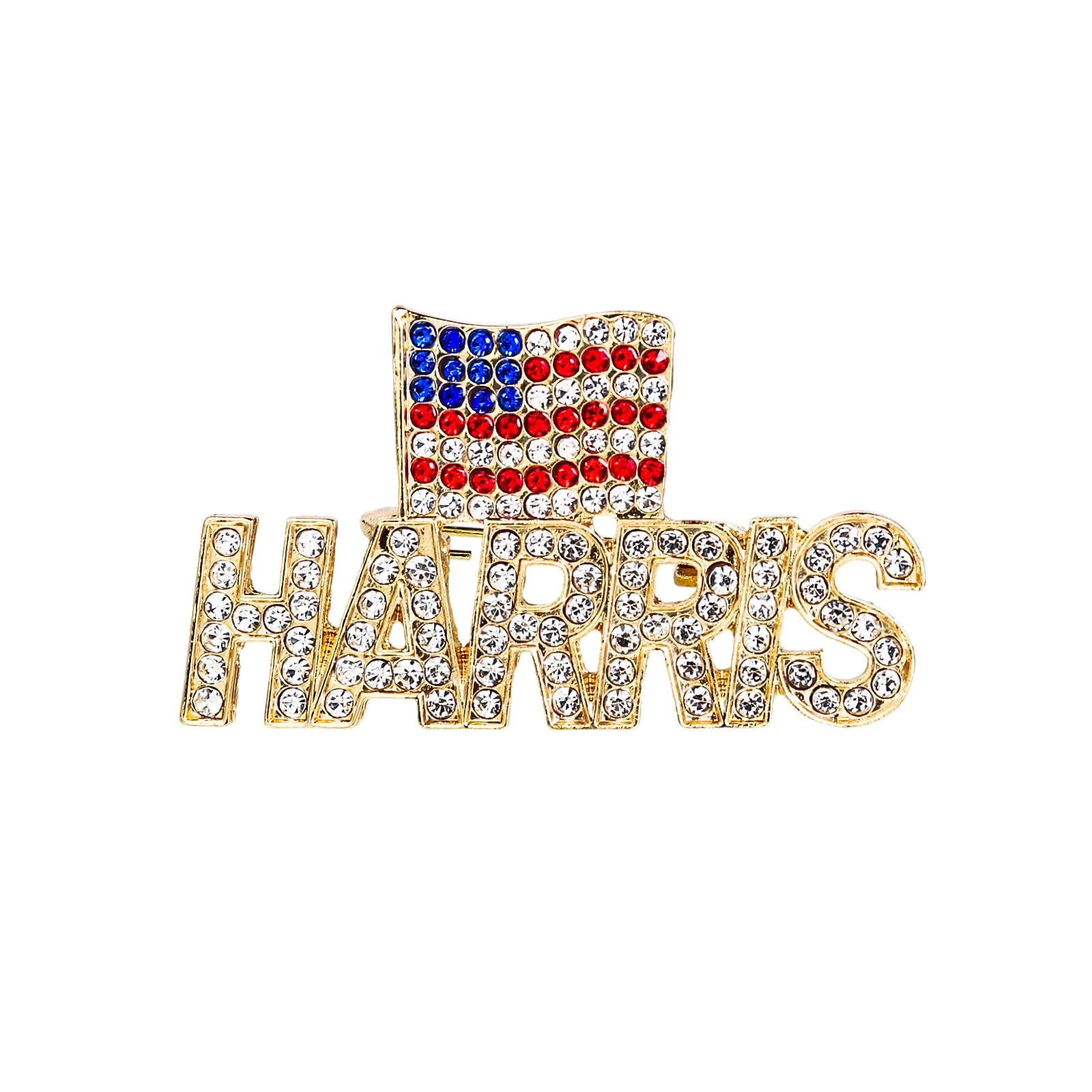 Kamala Harris USA Flag Lapel Pin Brooch - Crystal Political Memorabilia For 2024 Election Support - View #6