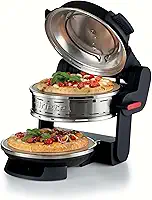 Ariete - Forno de pizza duplo 927 Preto, com 2 placas refratárias antiaderentes de 32 cm, 5 níveis de temperatura independentes - máximo de 400 °C, 2 espátulas em aço inox, 2100 W - 220V