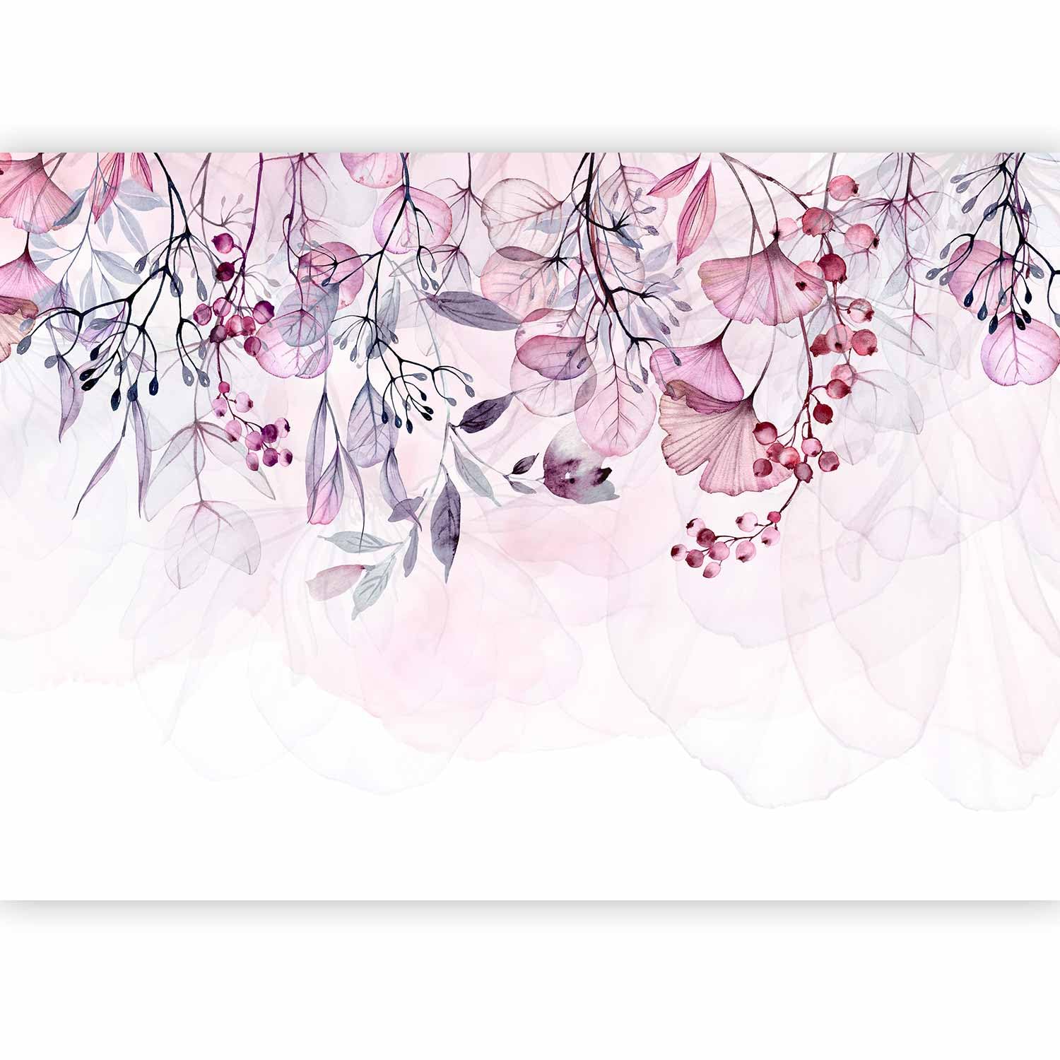 murando - Photo Wallpaper Red Botanical Leaves 350x256 cm / 137.8" x 96.5" Non-Woven Premium Art Print Fleece Wall Mural Decoration Poster Picture Design Modern - Edera Nature Plants b-A-0694-a-c โ image 1