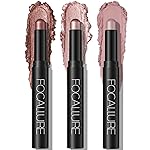 FOCALLURE 3PCS Cream Eyeshadow Stick Sets,Matte and Shimmer Eye Brightener, High Pigmented Crease-proof Pencil,Long Lasting Eye Shadow Highlighter Makeup,Rose Mirage