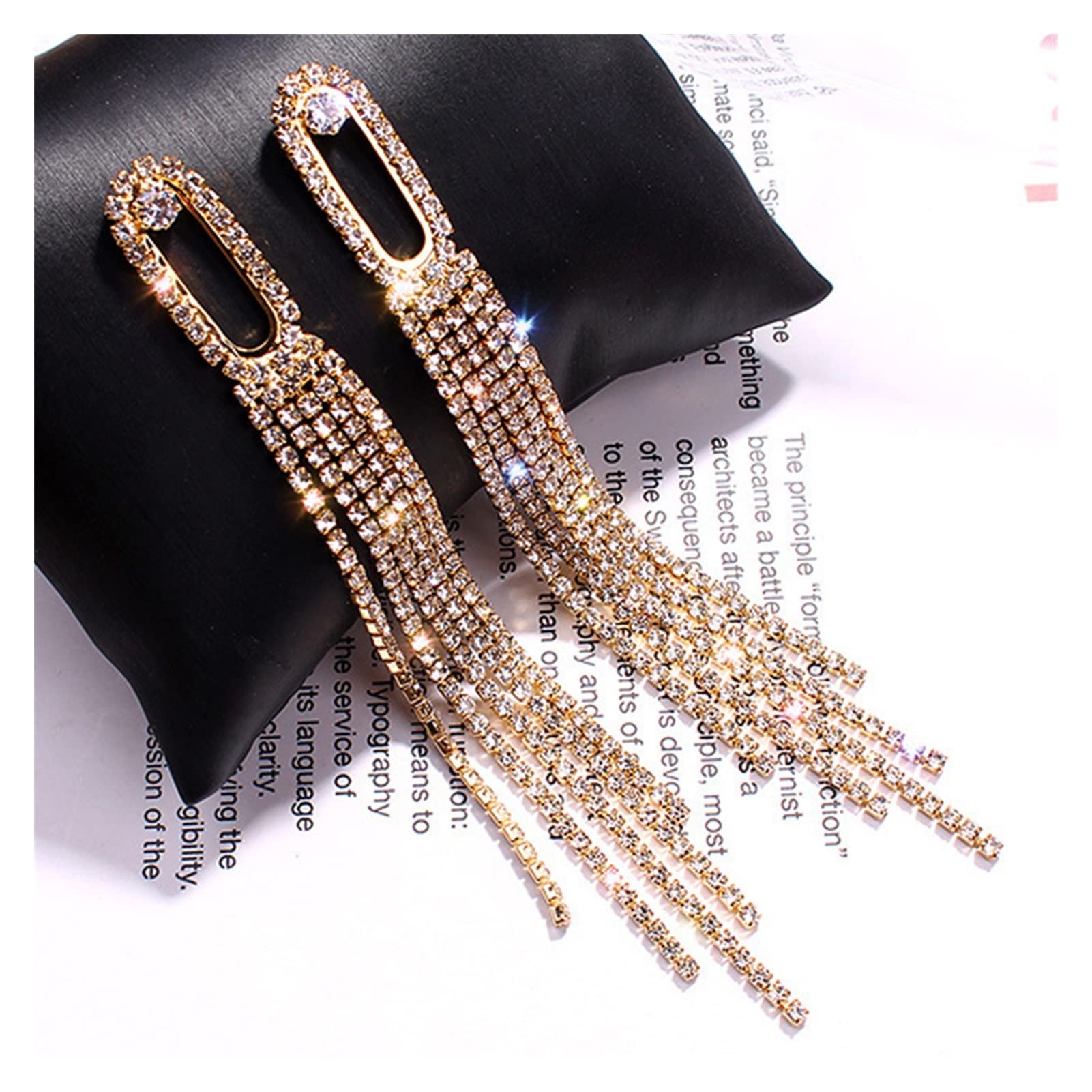 Long Quaste Quaste Funkeln Strass Blumen Drop Party Hochzeit Schmuckohrringe