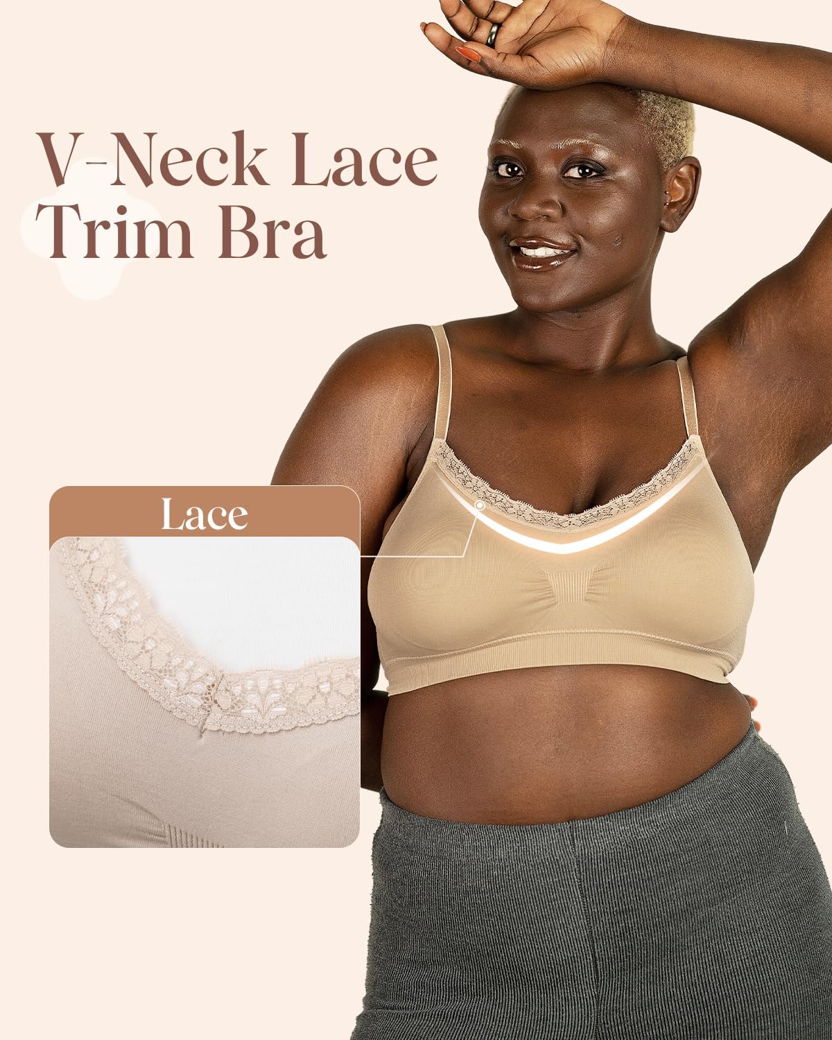 Coobie Lace V-Neck Bra for Women - Image 4