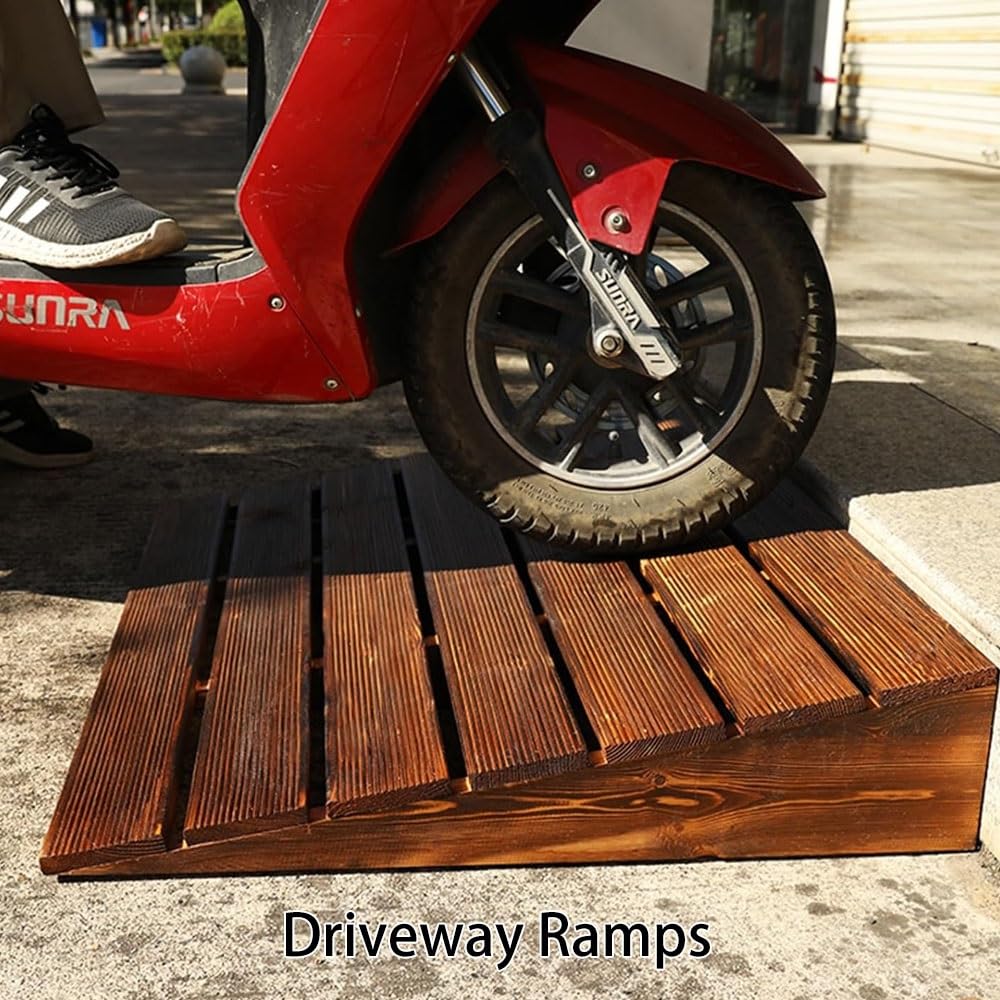 Rampa De Madera para Umbral 60x70x20cm, Antideslizante para Entrada De Vehículos, Portátil Y Móvil Rampas De Carga para Escalones De Casa(30x30x8cm(12x12x3.1in))