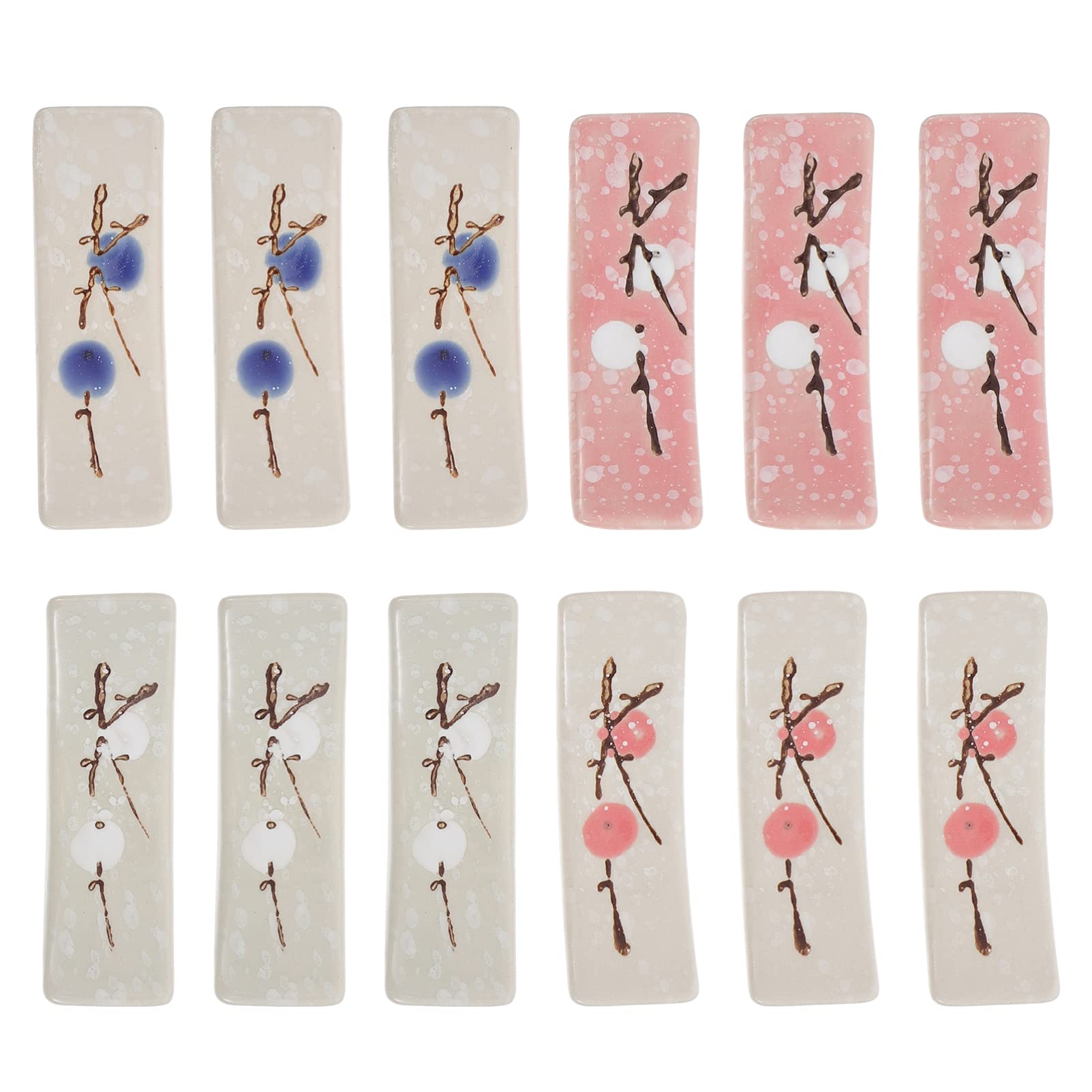 Alipis 12pcs Japanese Ceramic Chopsticks Rest Spoon Holder Tableware - View #8