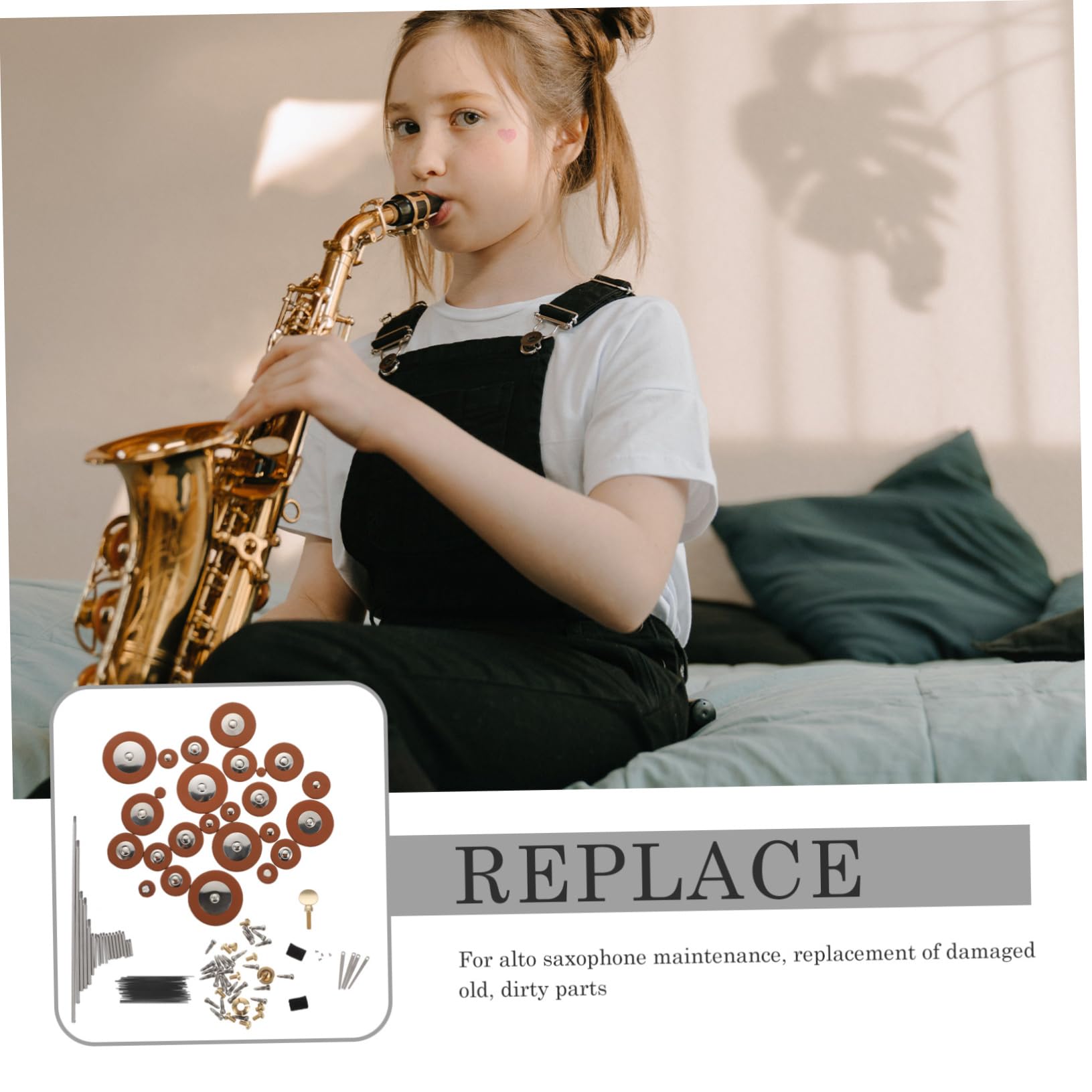 Kit di Riparazione per Sax Alto, Set 1 Pezzo Vite Metallica | Ricambio per Sassofono Contralto, Manutenzione e Sostituzione Parti Danneggiate, per Appassionati Wind DIY Colore Casuale