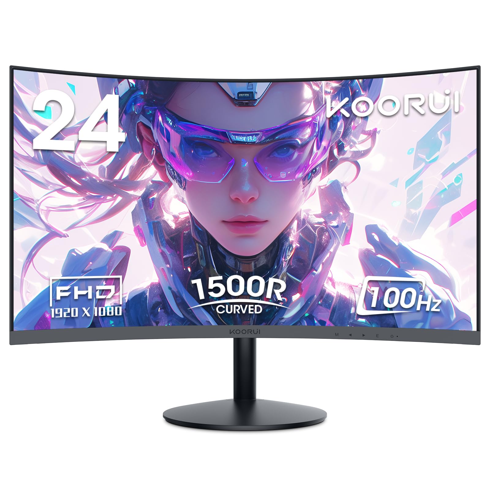 KOORUI Curved PC Screen – 23.6 Inch VA Panel, FHD Resolution (1920