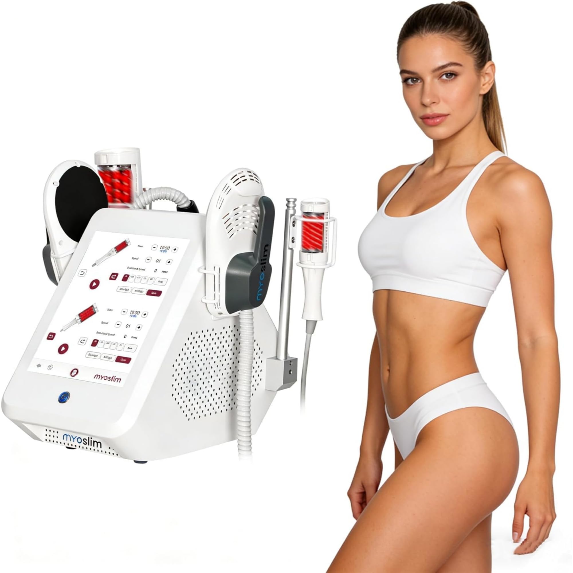Myoslim EMS+ Rolka Kulki Wewnętrzne Modelowanie ciała 6500W | Częstotliwość 200 Hz, obrót 360°, Tonowanie mięśni, redukcja tłuszczu, certyfikat CE i RoHS
