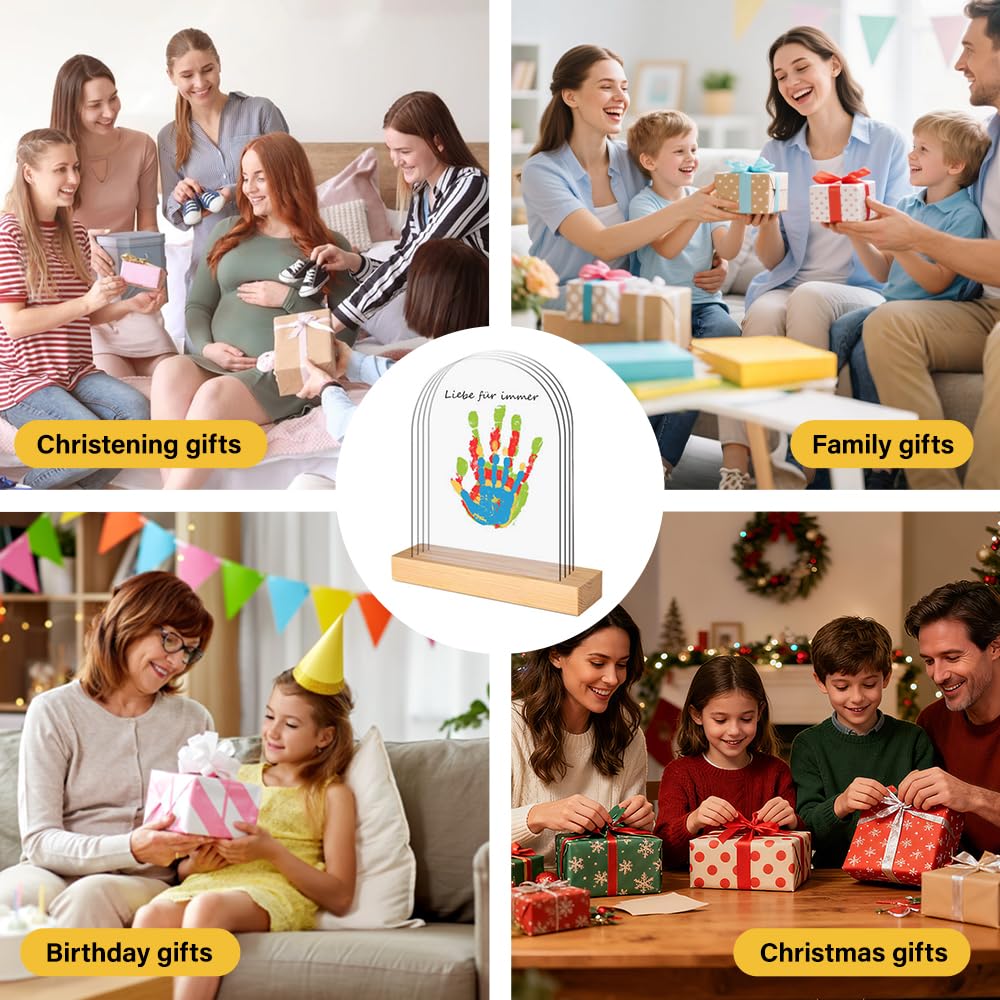 Empreinte Main Famille, Cadre Photo personnalisé pour enfants, Kit Empreinte Bebe Pour Les Anniversaires La Fête des Mères La Fête des Pères et Les Événements Familiaux