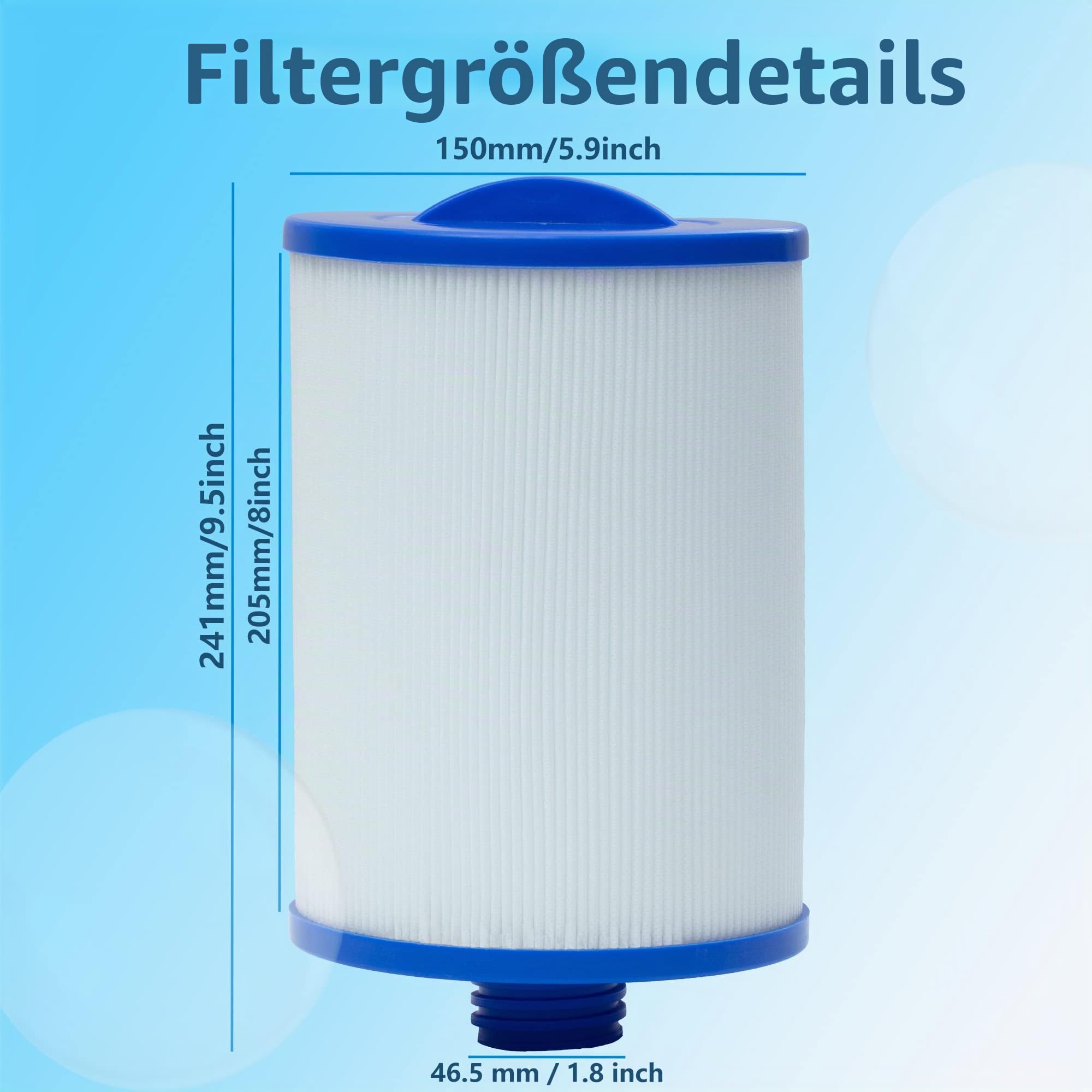 2 Stück Spa Filterkartusche, Whirlpool Filter patrone für Unicel 6ch-940, für Pleatco Pww50, Ersatz Filter, Spa Geschäft Whirlpool