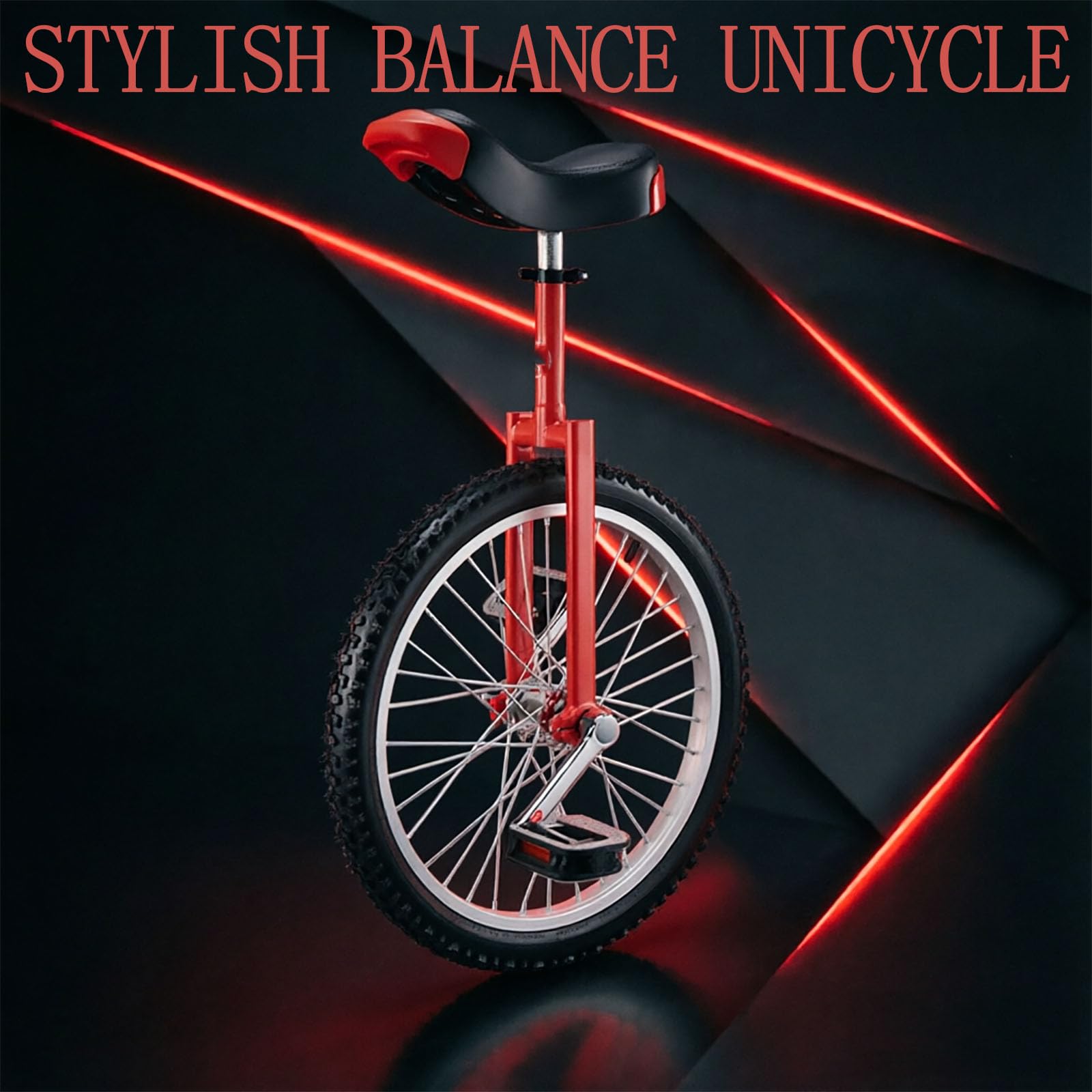 Monocycle De 20 Pouces, Vélo À Une Roue avec Pneu Étanche, Siège Réglable, Roulement Incurvé Et Silencieux, Conceptions Antidérapantes, pour Les Sports De Plein Air, Les Exercices De Fitness