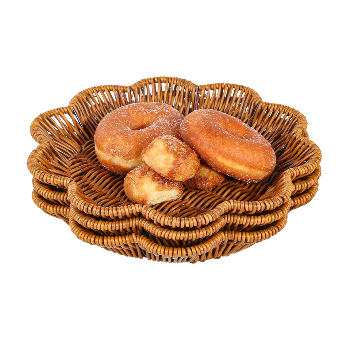 3 cestas de mimbre de poliéster para pan, cesta de frutas tejida de imitación, cesta de mesa, cestas ovaladas tejidas a mano para servir exhibición, almacenamiento, cocina, restaurante,