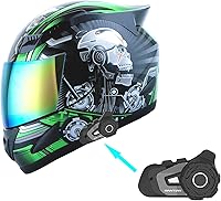 Vista 18 de 1Storm - Casco de cabeza completa para motocicleta, diseño de calavera mecánica HJDJ11