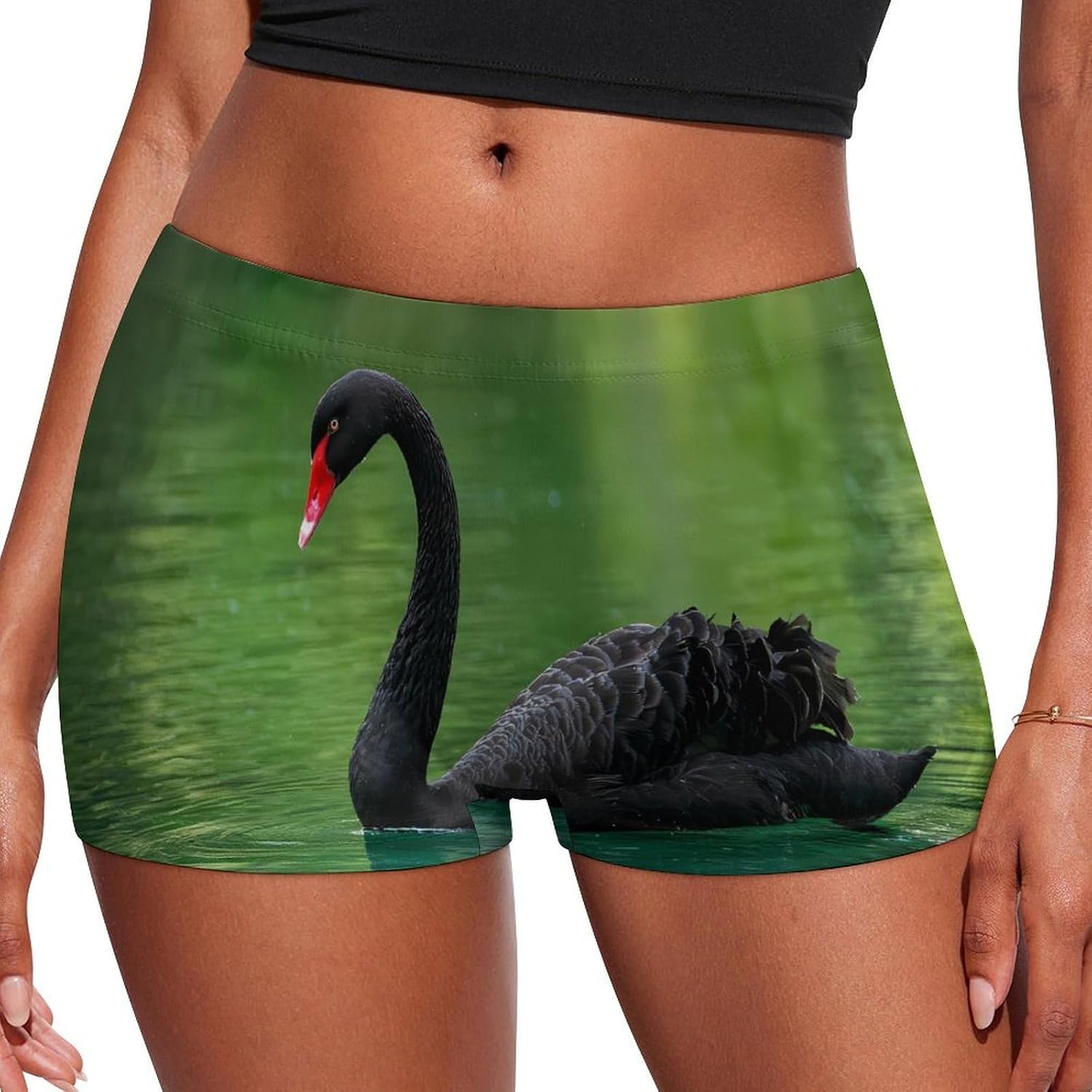 Swan Swimming Funny Women's Boxer Briefs Breathable Underpants Trunks Stretch Underwear