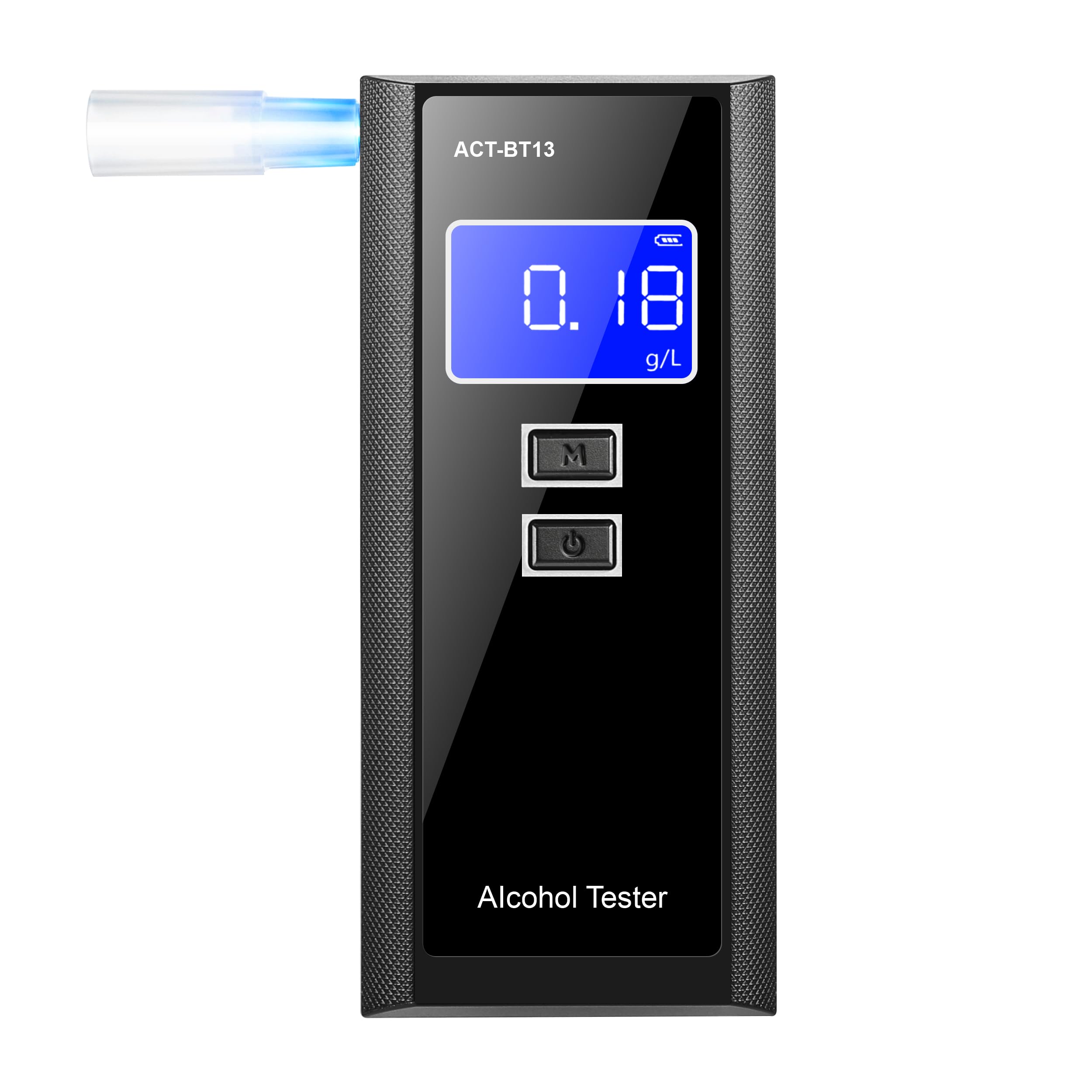 DIAWAY Alcoholímetro profesional – Alcomato preciso con función de calibración – Medidor digital Promille con boquillas, para uso privado y autocontrol