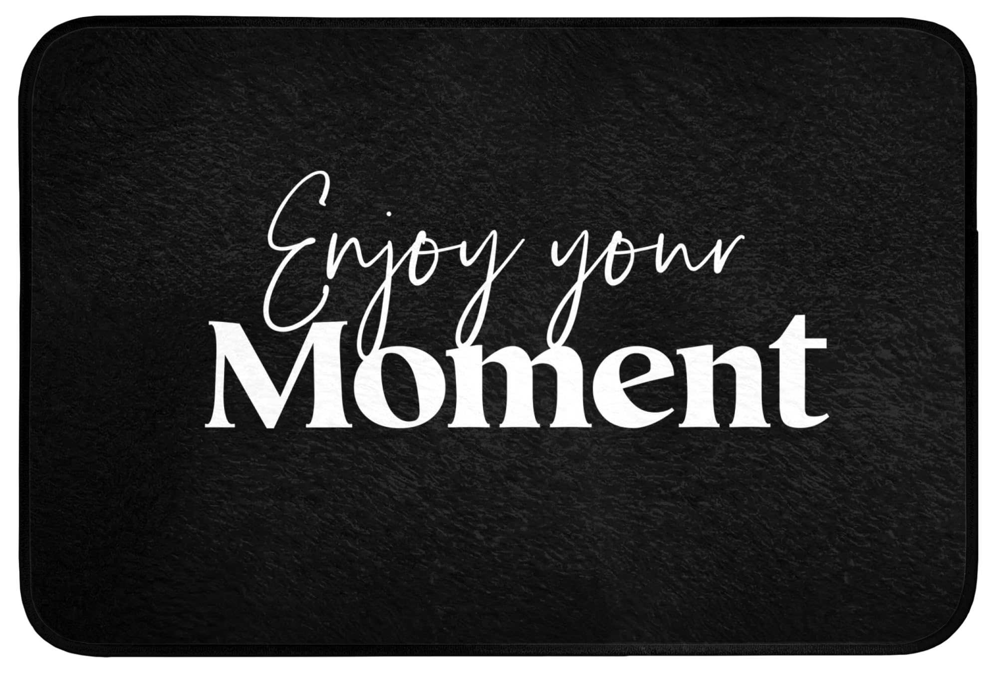 Alfombra Baño Rectangular 90x60 cm Decoracion Bathroom Mat Non Slip Shower Lavable Antideslizante Alfombrilla Tapete Banheiro Citas - Disfruta de tu Momento - Proverbio - Negro