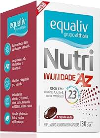 Equaliv Nutri Imunidade de A a Z - Suplemento Alimentar - Vitaminas A, C, D e E, Zinco e Complexo B - 30 Cápsulas Gel