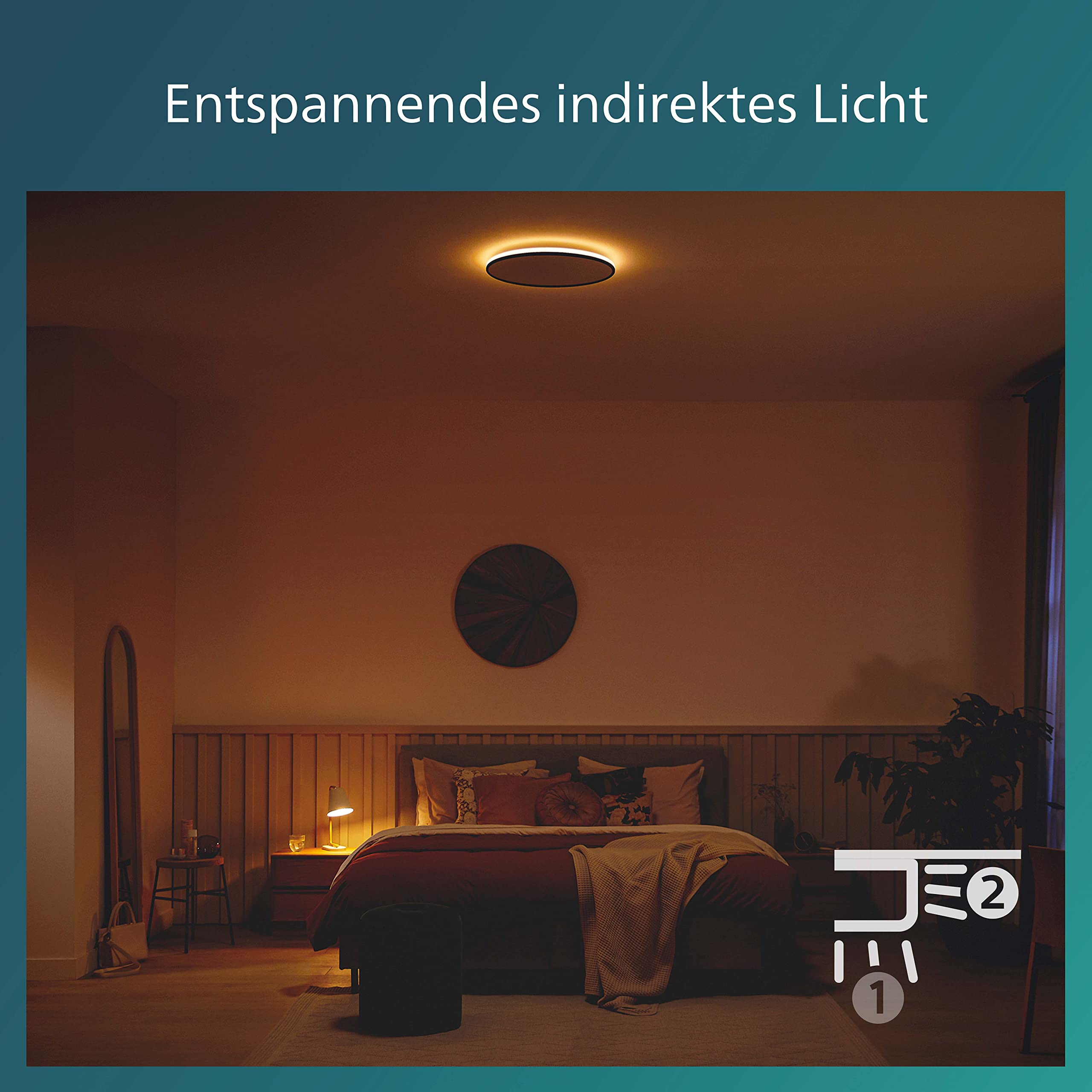 PHILIPS LED Ozziet Deckenleuchte, SceneSwitch, Schwarz