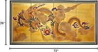 Vista 3 de Red Lantern 36" x 72" Dragón en el cielo en hoja de oro