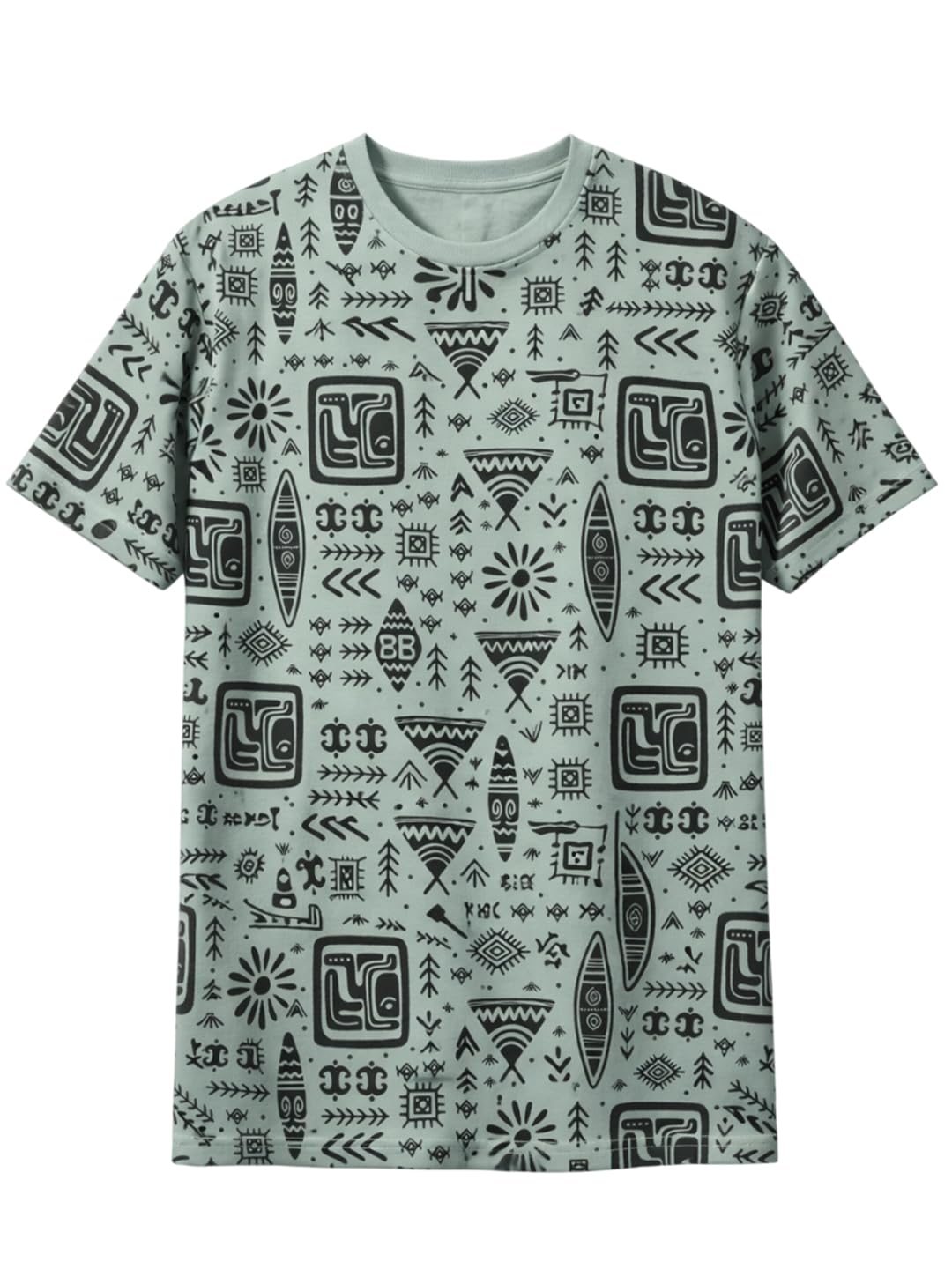 Anouk Women's Printed Round Neck Oversized Longline Drop Shoulder Boho Style T-Shirt in multi