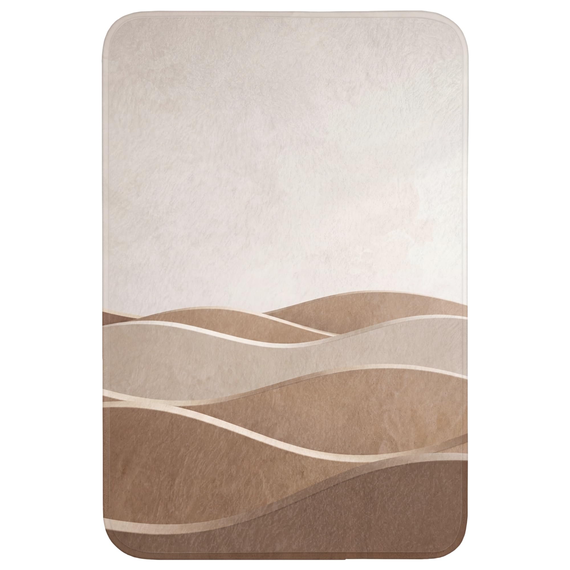 Tapis Bain Rectangulaire 60x90 cm Non Slip Bath Mat Douche Absorbant Antidérapant Lavable Accessoire Baignoire Innovant Abstrait - Vagues - Moderne - Beige