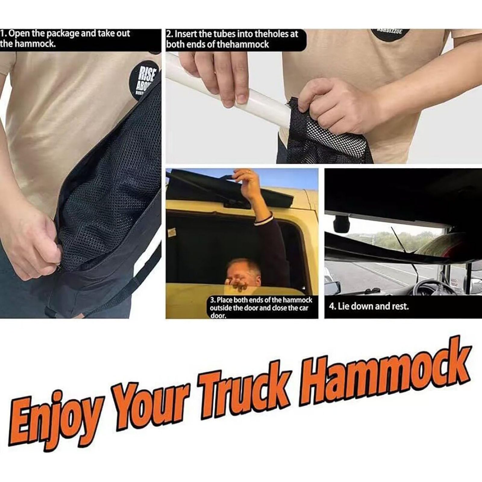 LKW Hängematte für Fahrerkabine – Tragbare Schlafmatte für LKW-Fahrer,Schnelle Montage ohne Bohren Inkl. Tragetasche für Fernfahrer & Camping