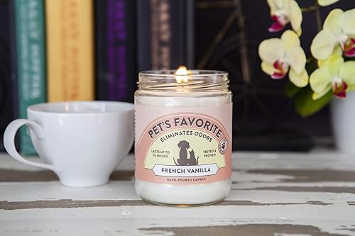 Miniatura 6 de Pet's Favorite Vela de vainilla francesa para olor de mascotas, ambientador limpio a base de plantas con una vela perfumada de 70 horas de tiempo de