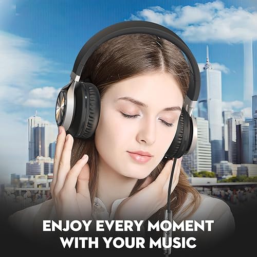 Miniatura 6 de Auriculares USB C con micrófono y control de volumen, auriculares estéreo sobre la oreja para iPhone 15 16 Pro, auriculares plegables con cable para