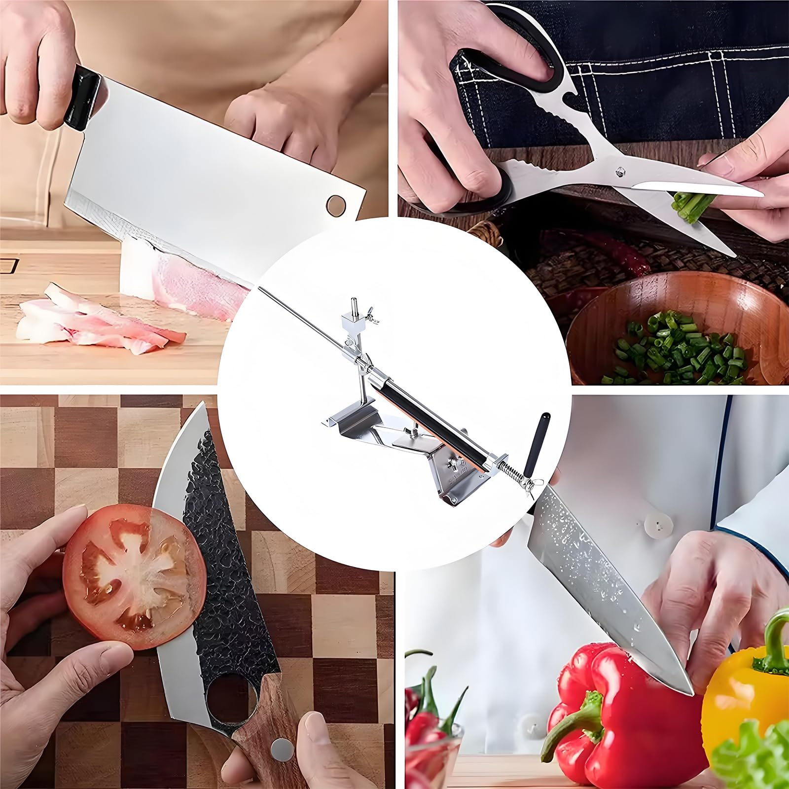 Afilador De Cuchillos Profesional, Amoladora De Cocina Afilado Sistema Angular con Esmeril 4 Actualizar Versión (Video de Usuario Incluido)