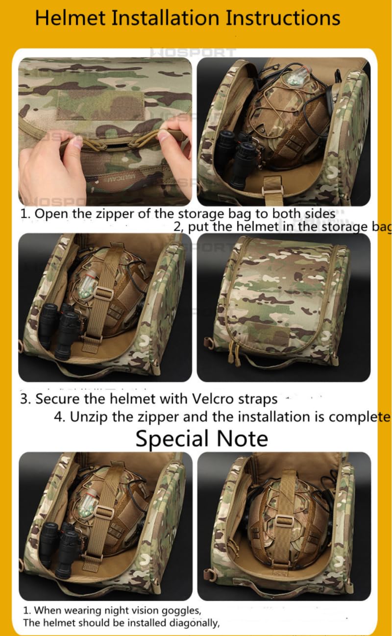 ACEXIER Sac de Rangement rembourré pour Casque Tactique Grande capacité Transport Rapide Moto Airsoft Paintball Chasse