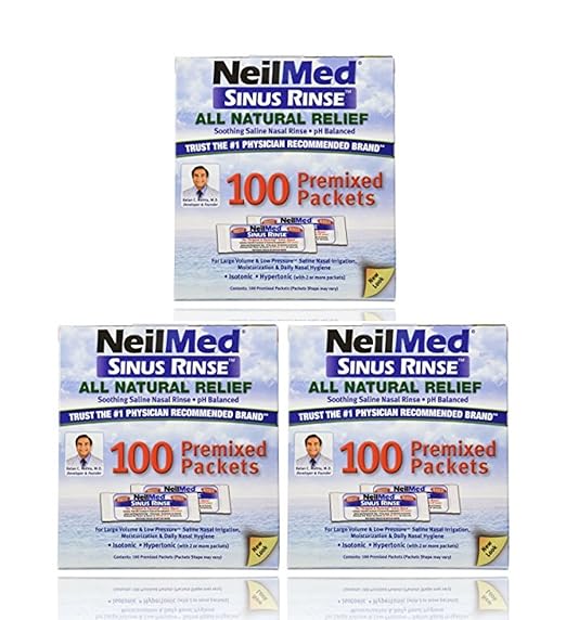 NeilMed NeilMed Sinus Rinse 100 Salt Premixed Packets for Allergies & Sinus (Pack of 3)