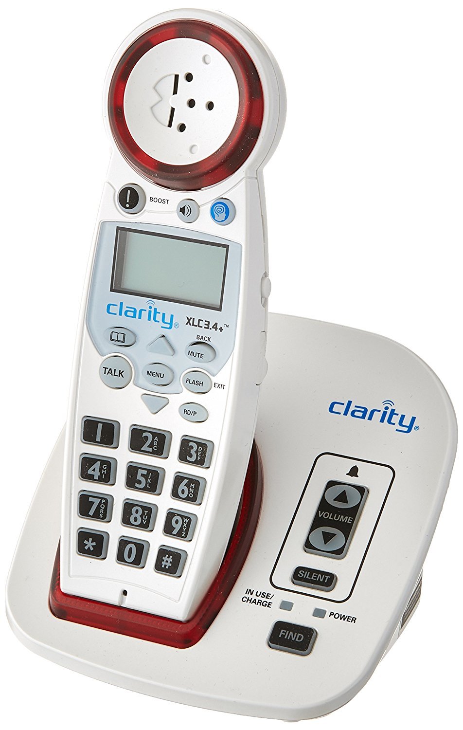 59234.001 DECT 6.0 Extra-Loud Big-Button Speakerphone with Talking Caller ID, White, 3.6" x 4.5" x 5.3"