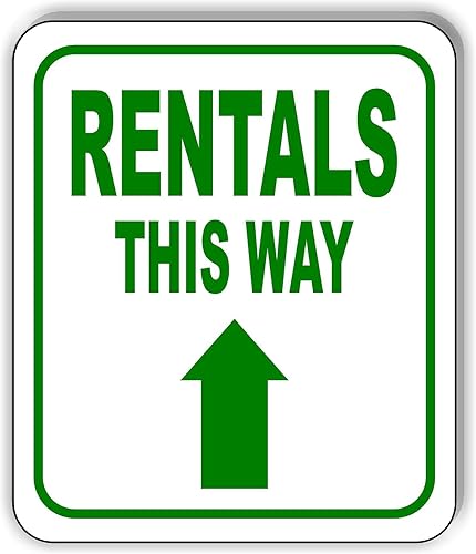 Miniatura 1 de RENTALS THIS WAY DIRECTIONAL UPWARD ARROW GREEN Aluminum Composite Outdoor Sign 15" x18"