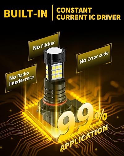 Miniatura 7 de MEALAM 6000 K xenón blanco H10 9145 9140 LED antiniebla bombilla 2400 lúmenes por par de lámparas halógenas compatibles con Toyota Tundra 2007 2008